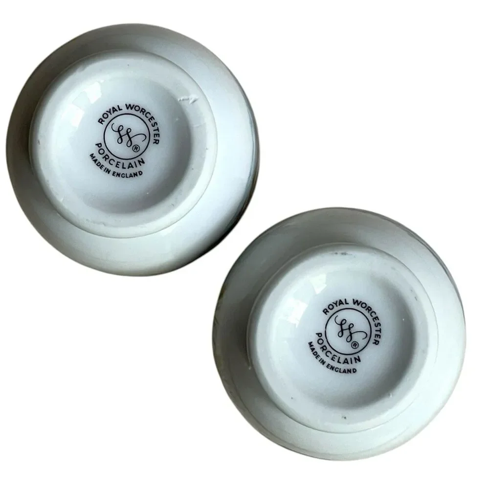 Set of 2 Vintage Royal Worcester 1960s "Woodland Birds" Porcelain Egg Coddlers - Picture 12 of 12